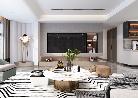 江南賦143平米現代輕奢風格效果圖