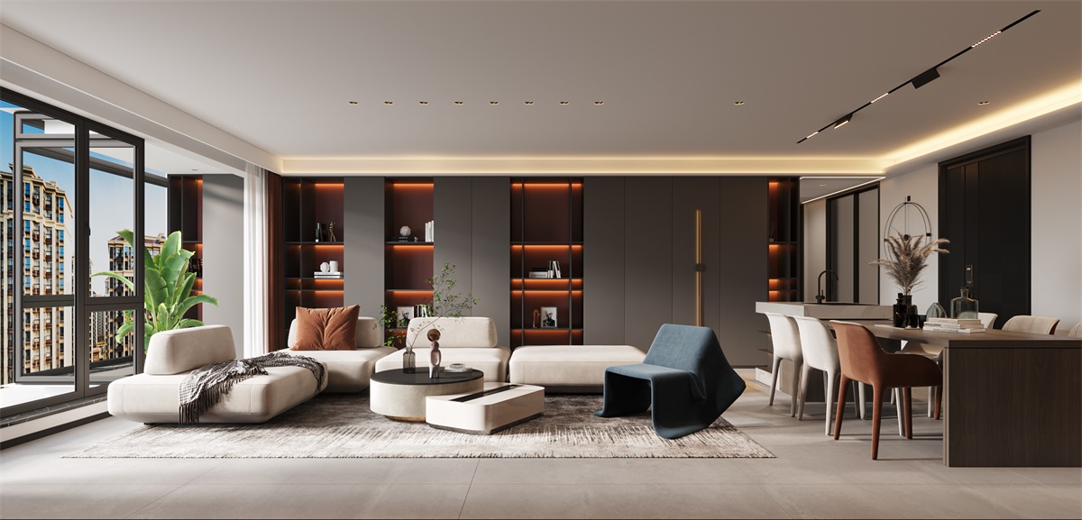 天山熙湖160平米現代簡約風格效果圖