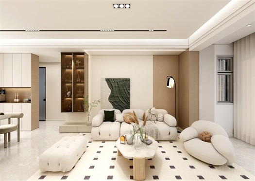 中?！ぞ砰?135平米現(xiàn)代奶油風(fēng)效果圖