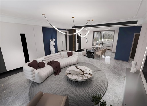 中?！ぞ砰?43平米簡約輕法式風效果圖