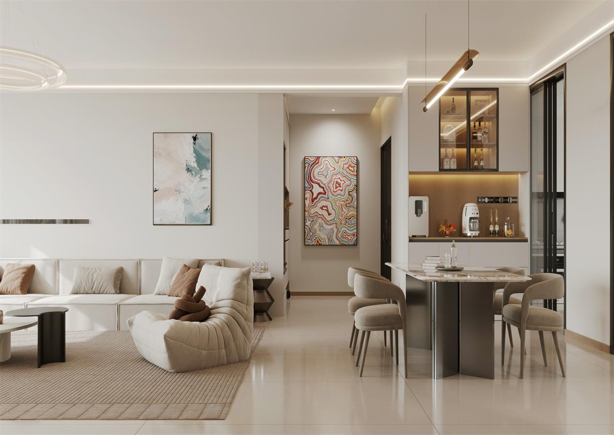 玉庭華府142㎡ | 給喧囂世界按下暫停鍵，現(xiàn)代簡(jiǎn)約風(fēng)的松弛感誰(shuí)能拒絕！