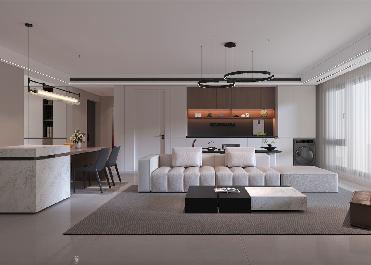 中恒央御143㎡ | 大橫廳+客餐一體+開(kāi)放書(shū)房，他家這通透感絕了！